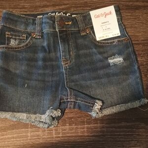 Cat & Jack Dark Blue Distressed Denim Shorts